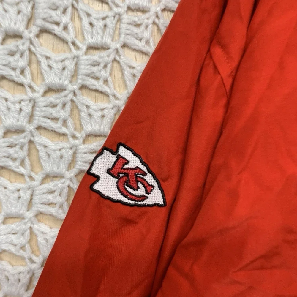 Kansas City Chiefs NFL Windbreak Pullover Jacket Mens 3X Red‎ Long Sleeve V Nevk